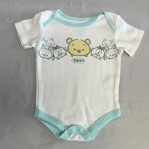 Disney - Winnie the Pooh - Blue and White Bodysuit with Baby Winnie design